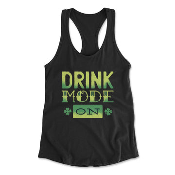 Drink Mode On Womens Racerback Tank in Black color
